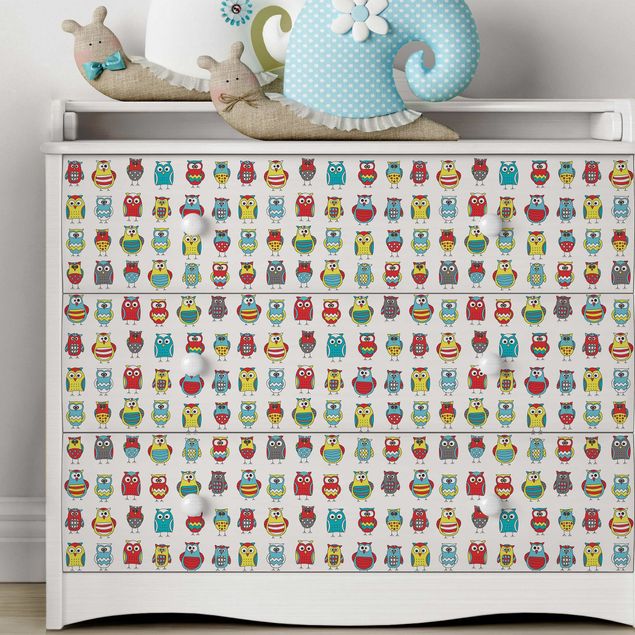 Adhesive film for furniture - Kids Pattern With Various Owls