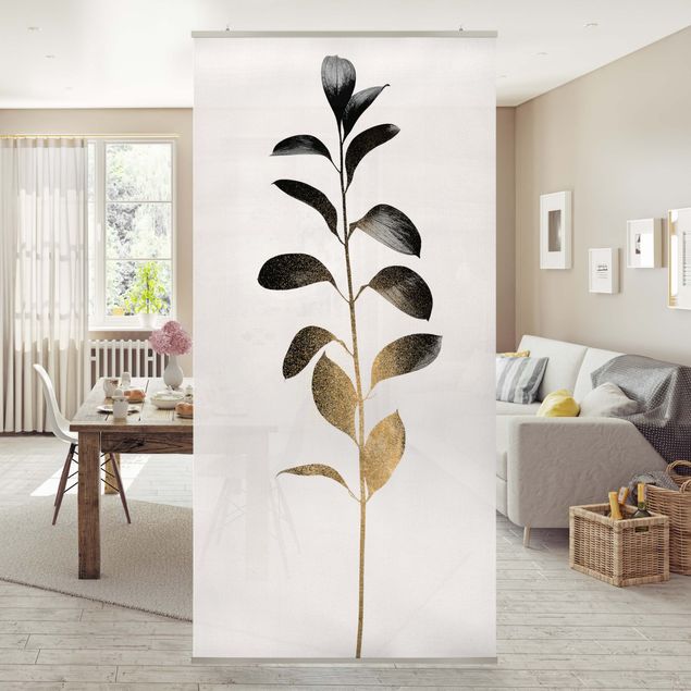 Room divider - Graphical Plant World - Gold And Grey