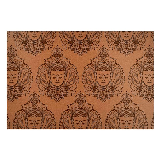 Magnetic memo board - Buddha Flower Cork Look Backdrop