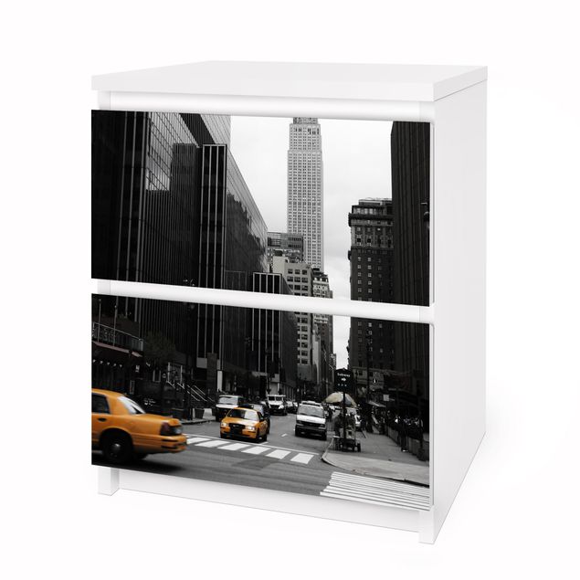 Adhesive film for furniture IKEA - Malm chest of 2x drawers - Empire State Building