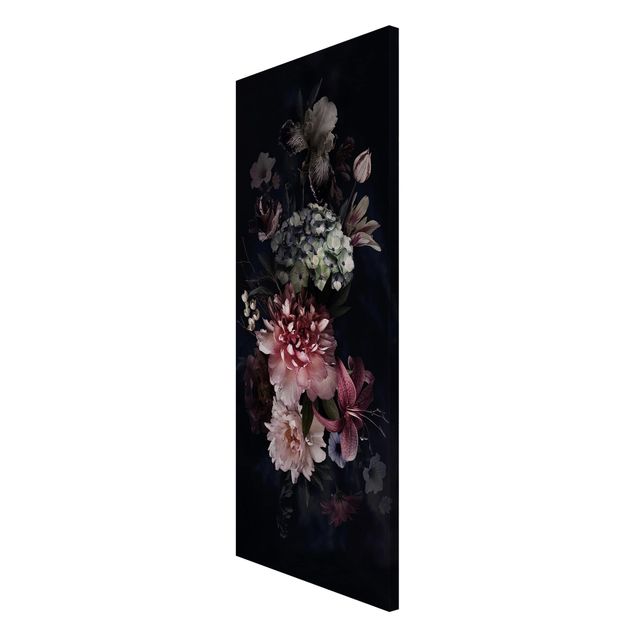 Magnetic memo board - Flowers With Fog On Black