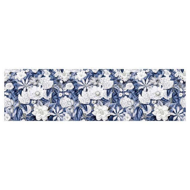 Kitchen wall cladding - White Flowers In Front Of Blue