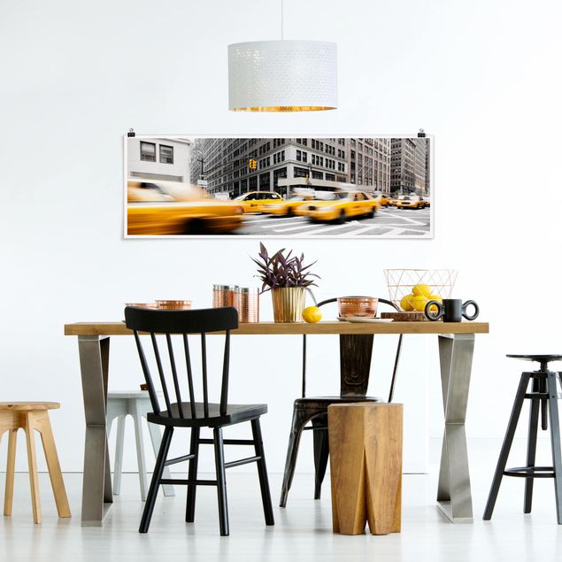 Panoramic poster architecture & skyline - Bustling New York