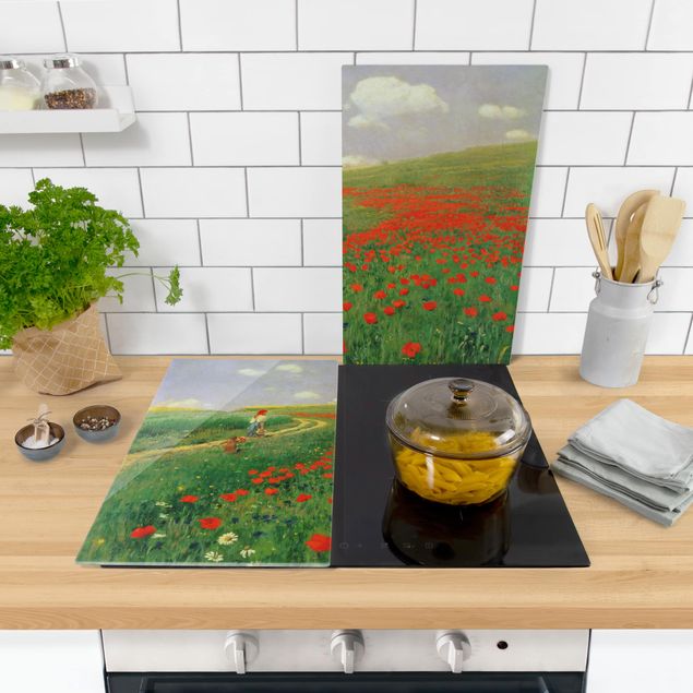 Glass stove top cover - Pál Szinyei-Merse - Summer Landscape With A Blossoming Poppy