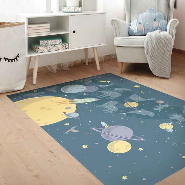modern area rugs Planets With Zodiac And Rockets