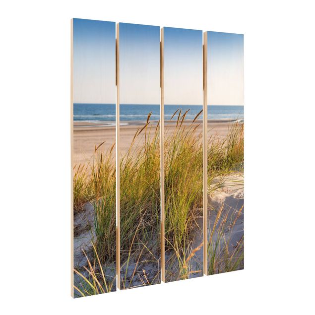 Print on wood - Beach Dune At The Sea