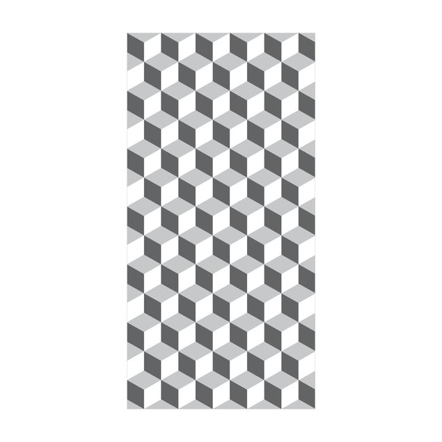 modern area rugs Geometrical Tile Mix Cubes Grey