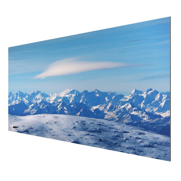 Print on aluminium - Snowy Mountain Landscape