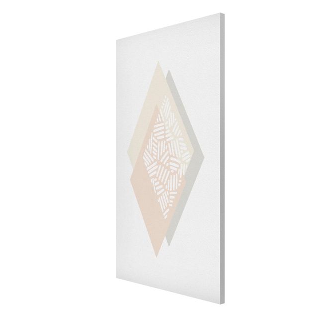 Magnetic memo board - Soft Colours Geometry Diamonds