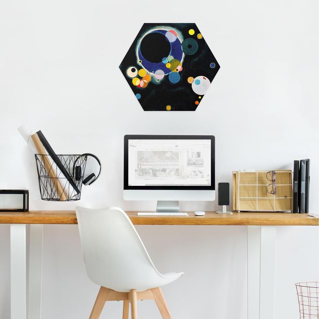 Alu-Dibond hexagon - Wassily Kandinsky - Sketch Circles