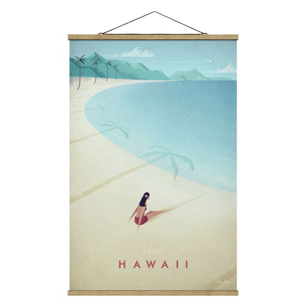 Fabric print with poster hangers - Travel Poster - Hawaii