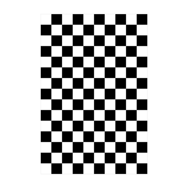 Black and white rugs Geometrical Pattern Chessboard Black And White