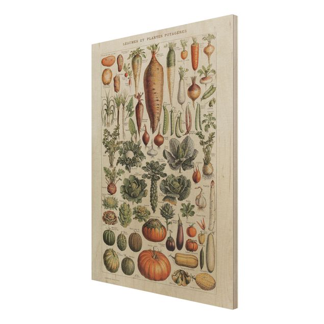 Print on wood - Vintage Board Vegetables