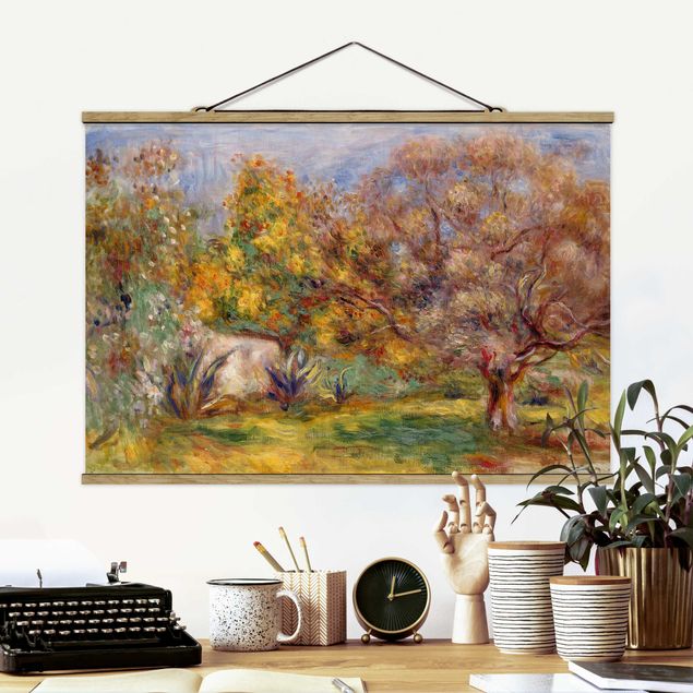 Fabric print with poster hangers - Auguste Renoir - Olive Garden