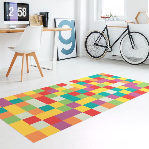 kitchen runner rugs Colourful Mosaic Circus