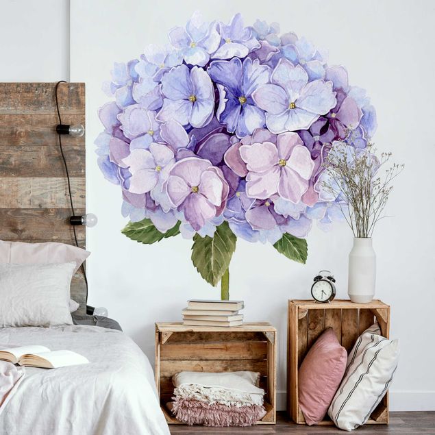 Wall stickers flower Watercolour Hydrangea Blue Bloom XXL