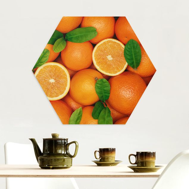 Alu-Dibond hexagon - Juicy oranges
