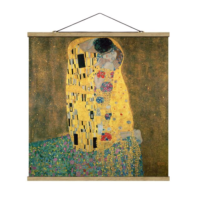 Fabric print with poster hangers - Gustav Klimt - The Kiss