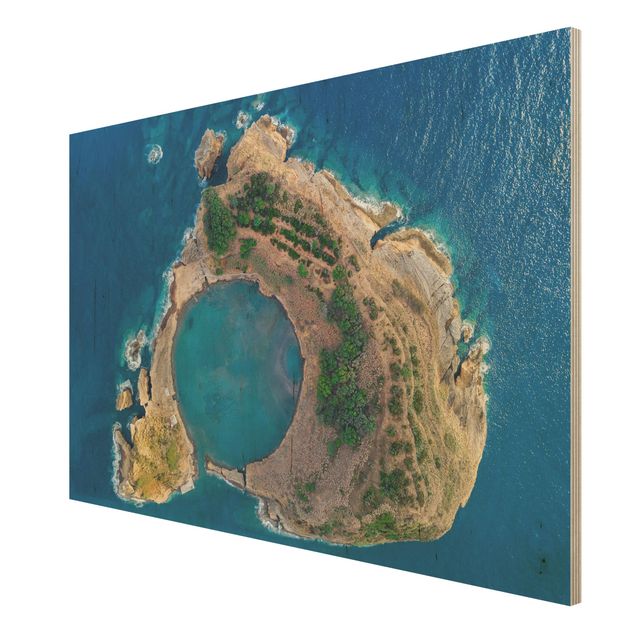 Wood print - Aerial View - The Island Of Vila Franca Do Campo