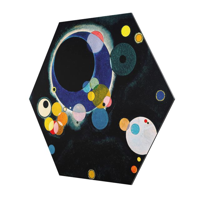 Alu-Dibond hexagon - Wassily Kandinsky - Sketch Circles