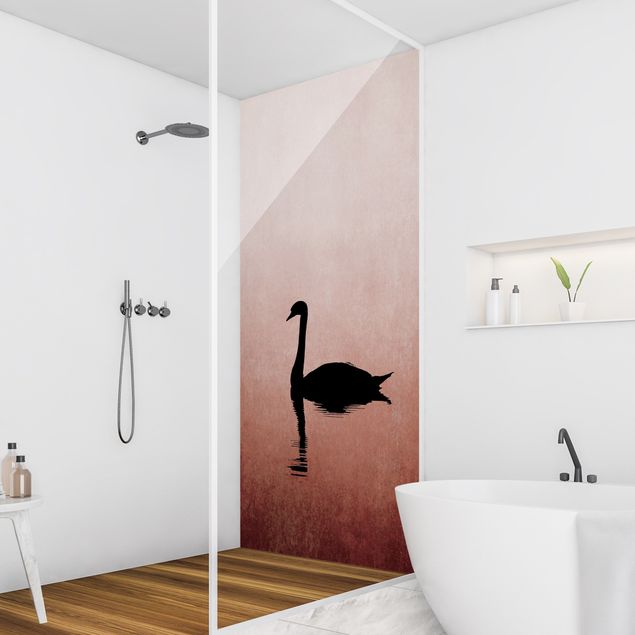 Shower wall cladding - Swan In Sunset
