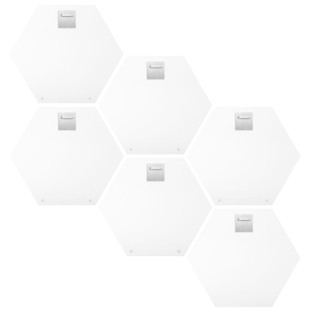 Alu-Dibond hexagon - Letters FAMILY White Set II