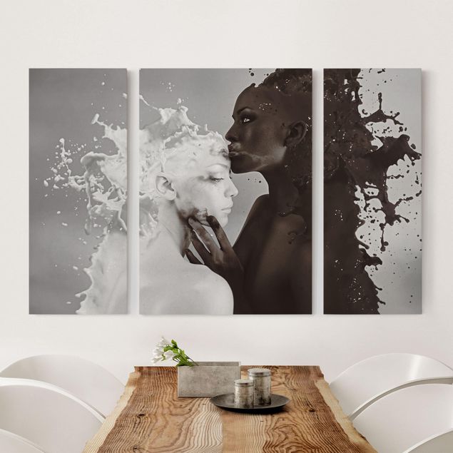 Print on canvas 3 parts - Milk & Coffee Kiss