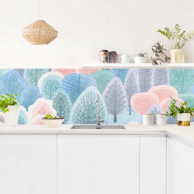 Kitchen wall cladding - Happy Forest In Pastel