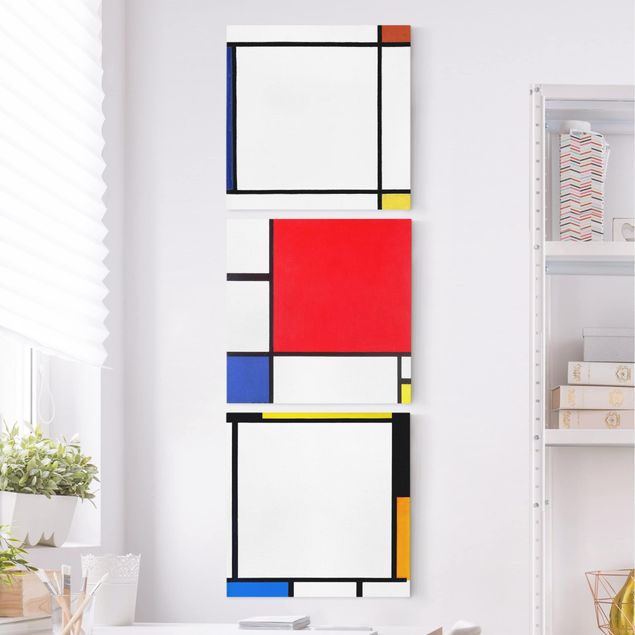 Print on canvas 3 parts - Piet Mondrian - Square Compositions
