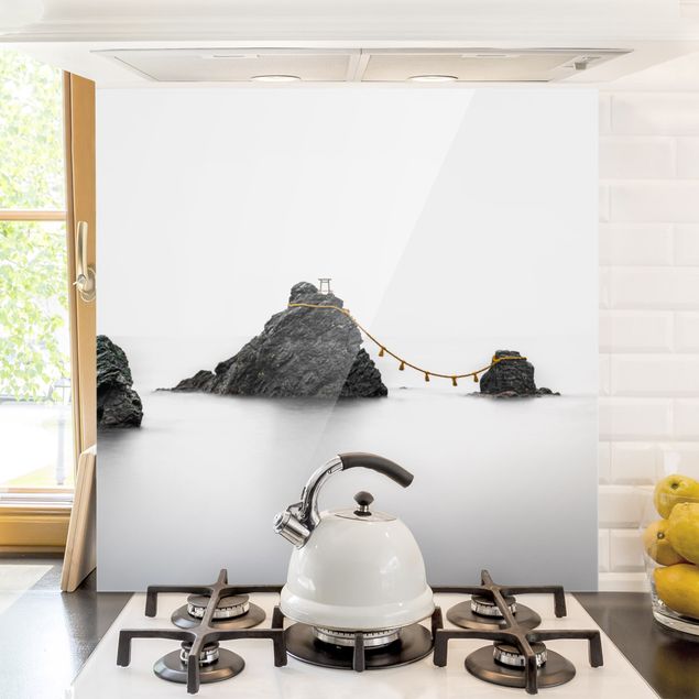 Glass splashback kitchen architecture and skylines Meoto Iwa - The Married Couple Rocks