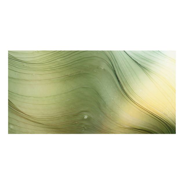 Splashback - Mottled Green With Honey Yellow - Landscape format 2:1