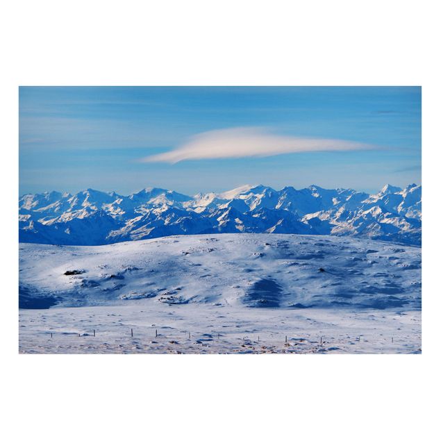 Magnetic memo board - Snowy Mountain Landscape
