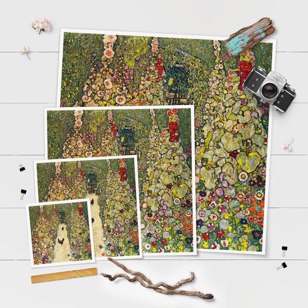 Poster - Gustav Klimt - Garden Path with Hens