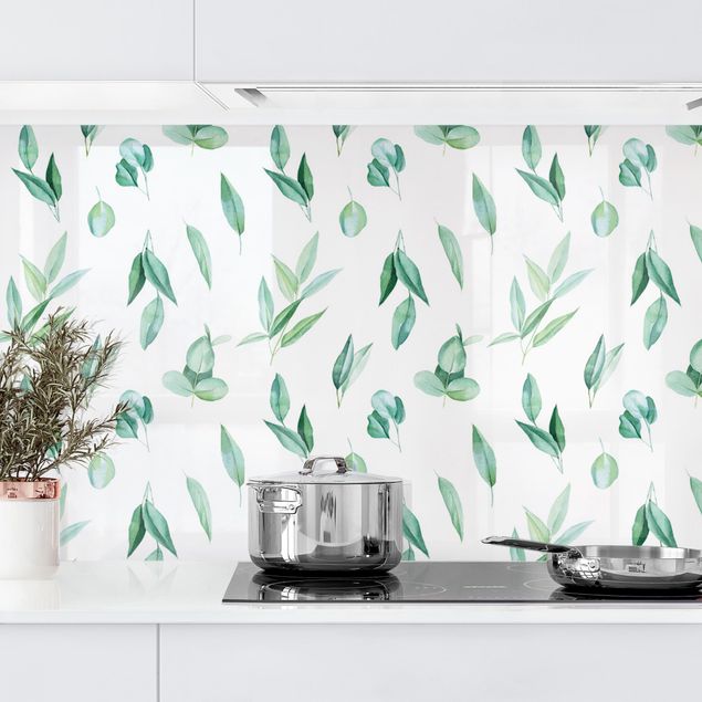 Kitchen splashback flower Watercolour Eucalyptus Branches Pattern II