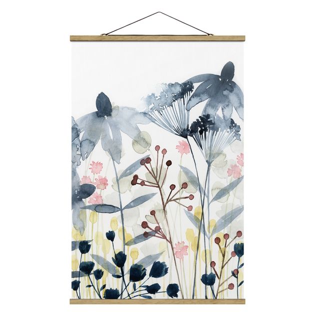 Fabric print with poster hangers - Wildflower Watercolour II