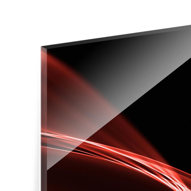 Glass Splashback - Red Wave - Square 1:1