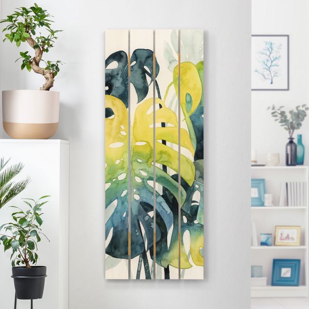 Print on wood - Tropical Foliage - Monstera