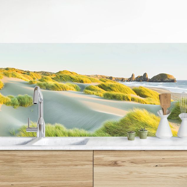 Kitchen splashback landscape Dunes And Grasses At The Sea
