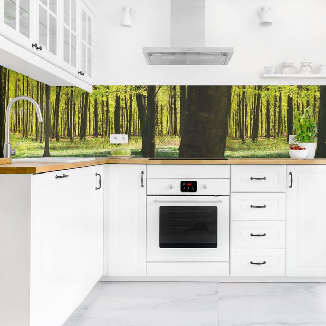 Kitchen wall cladding - Forest Meadow