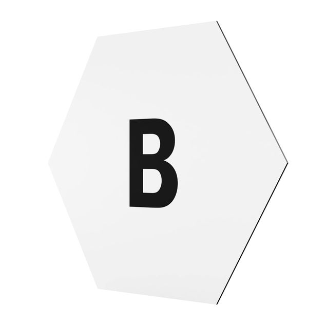 Alu-Dibond hexagon - Letter White B
