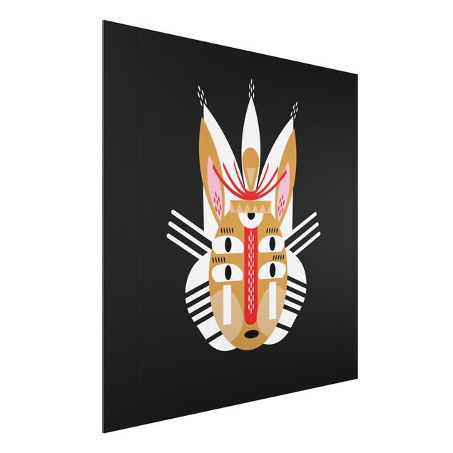 Dibond Collage Ethno Mask - Rabbit