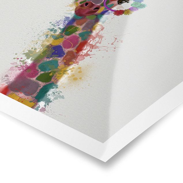 Poster - Rainbow Splash Giraffe