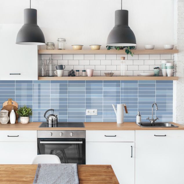 Kitchen splashback tiles Metro Tiles - Light Blue