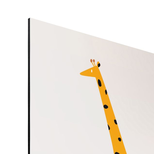 Alu-Dibond print - Yellow Giraffe
