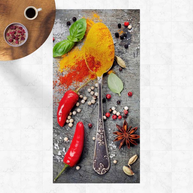 balcony mat Spoon With Spices
