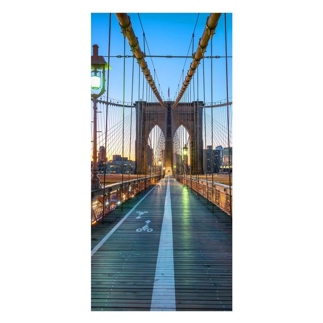 Magnetic memo board - Dawn On The Brooklyn Bridge