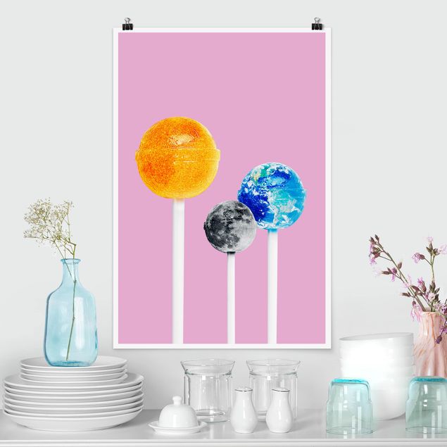 Poster art print - Lollipops With Planets