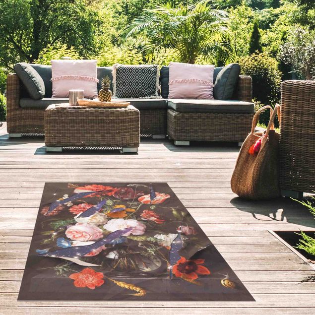modern area rugs Flower Bouquet With Galaxy