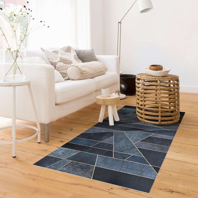 Outdoor rugs Blue Geometry Watercolour