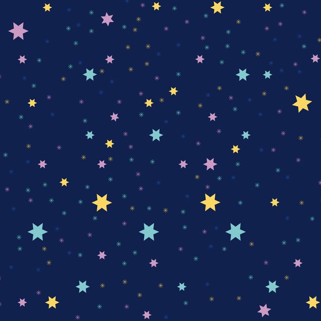Adhesive film - Nightsky Children Pattern With Colourful Stars